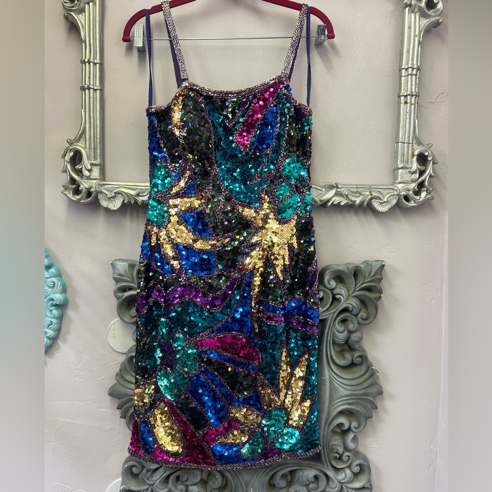 Multicolor Sequin Party Dress